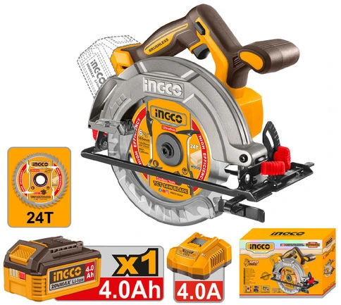 Sierra Circular 6 1/2” 20V + 1Bat 4Ah Ingco (Csli16523)